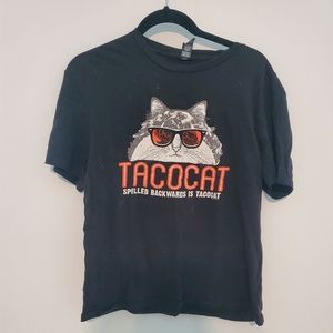Chuy's Restaurant Taco Cat Shirt Black Size Medium